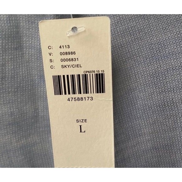 Moth Anthropologie Wool Mock Neck Sweater Pastel Blue Size Large NWT - Picture 8 of 11